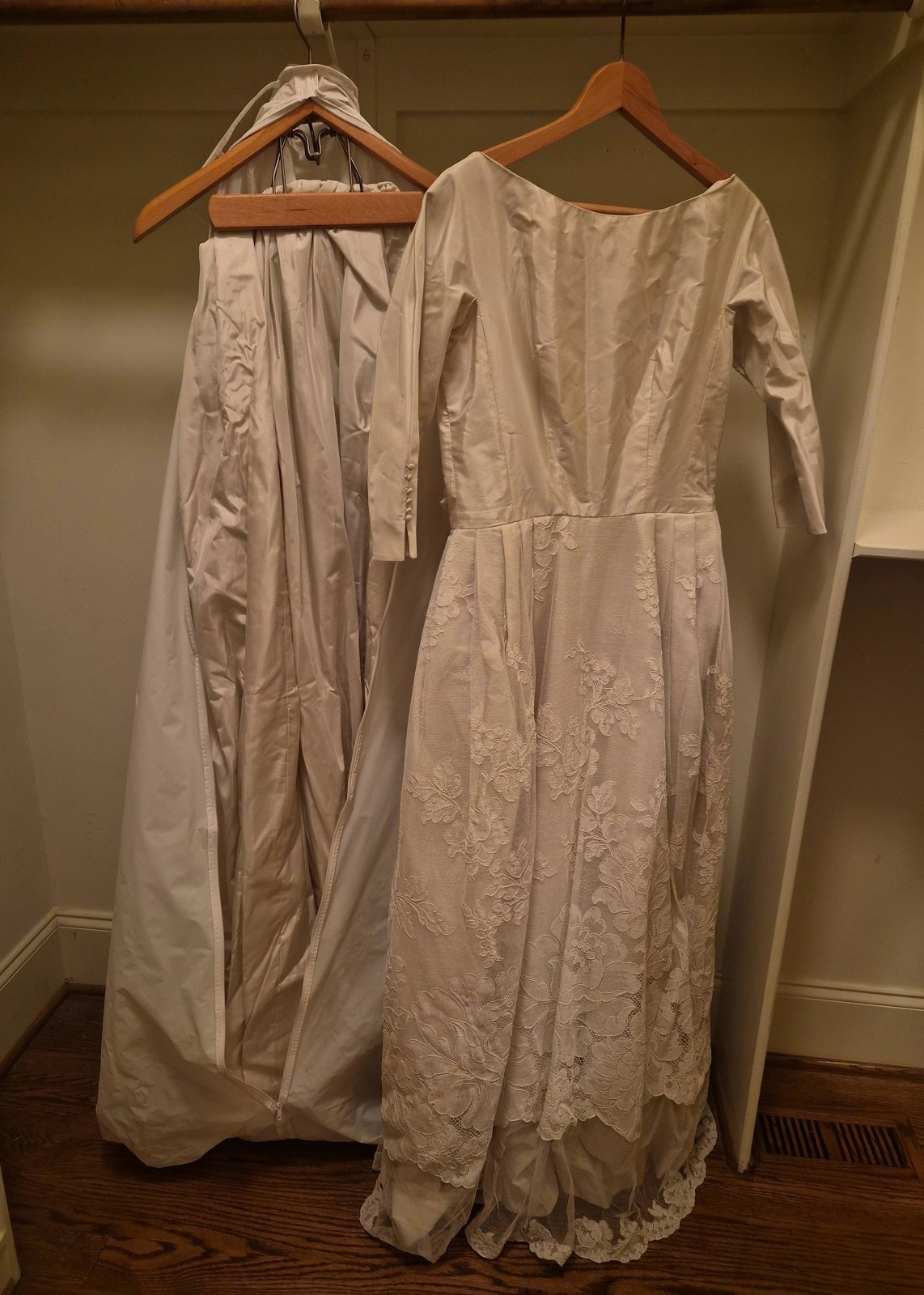 Vintage Two Piece 1950s-1960s B. Altman Co. Cream Wedding Dress