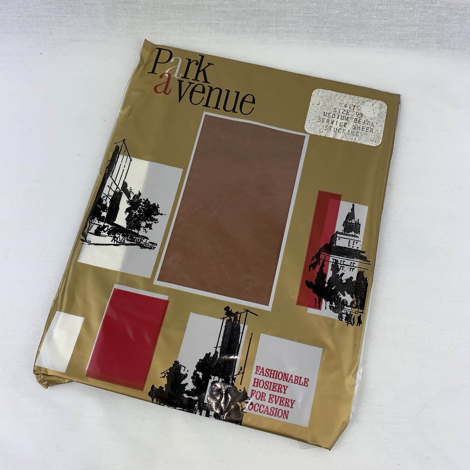 2 Pairs of Vintage Park Avenue Sheer Nylon Stockings Medium Beige Size 9 1/2