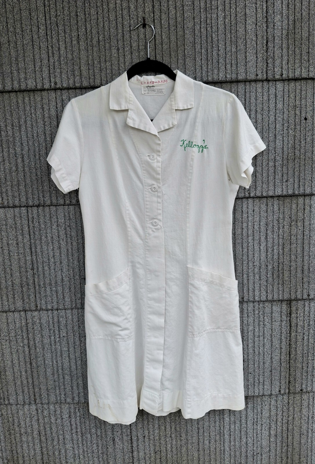 Vintage 1960s Kellogg’s ceral uniform white cotton dress Angelica size 34