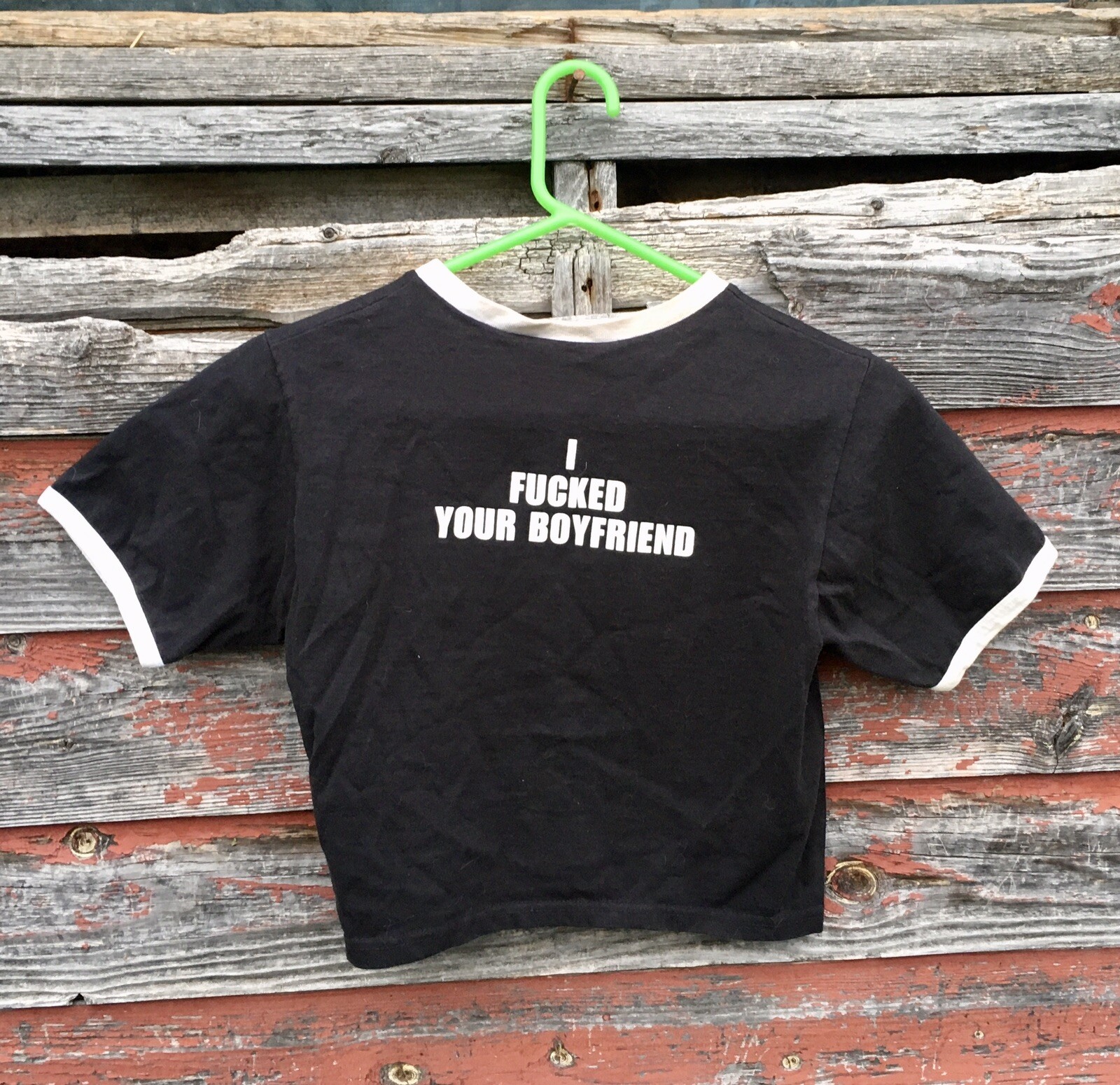 VTG 1990s MUTATE T-Shirt Crop Top Hardcore Mpls Industrial Mr YUK I F*** Your BF
