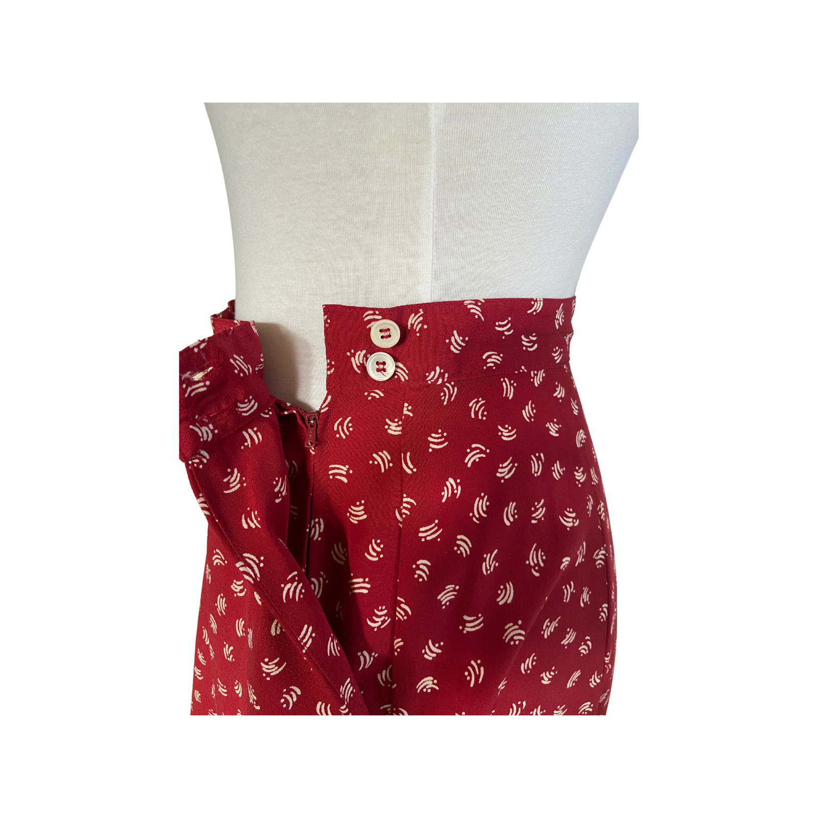 Vintage 1990s Cherry Red crepe bias cut Liz Claiborne Collection Bias cut skirt