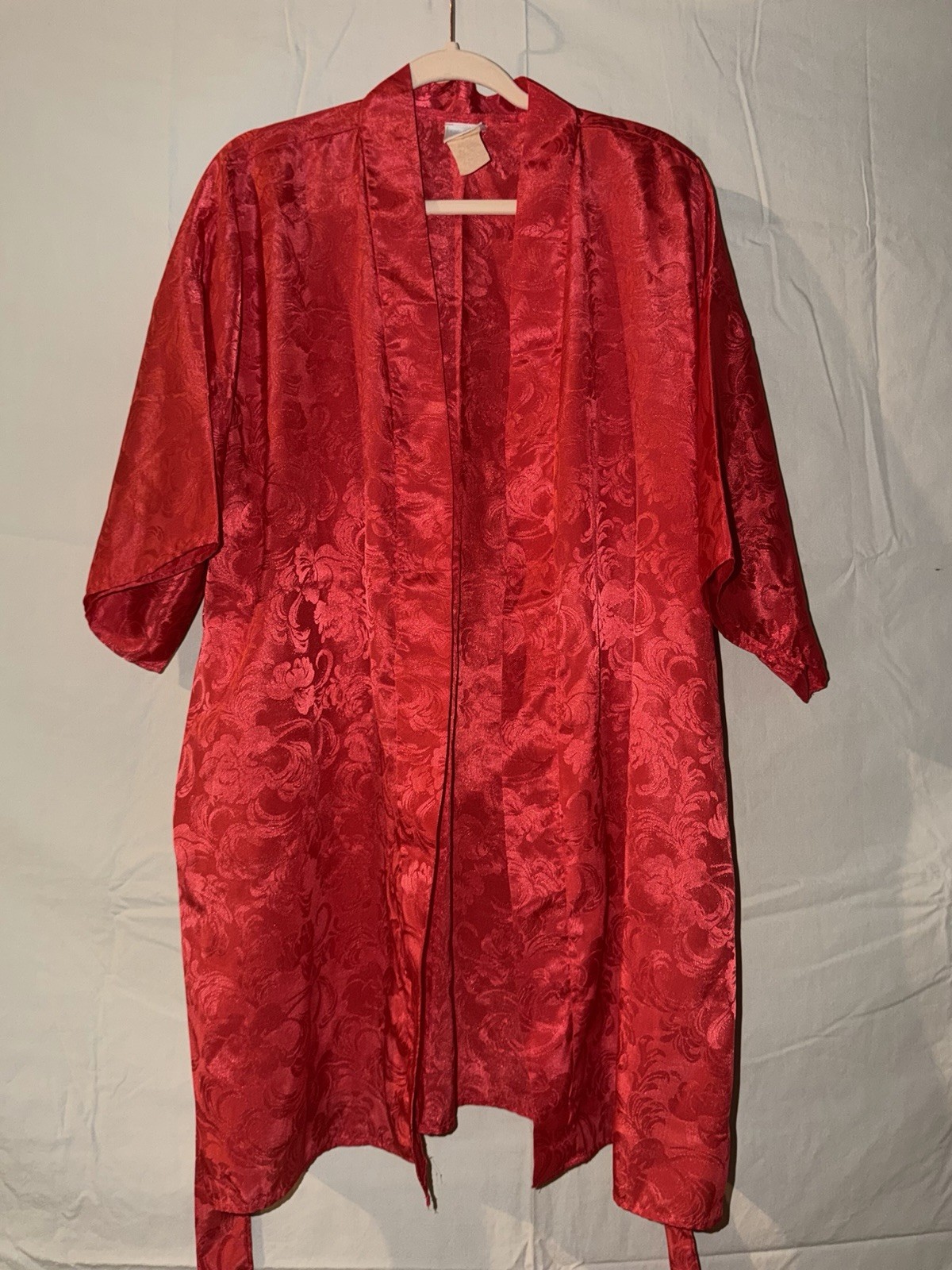 vintage red satin robe from the brand Sleep Solutions
