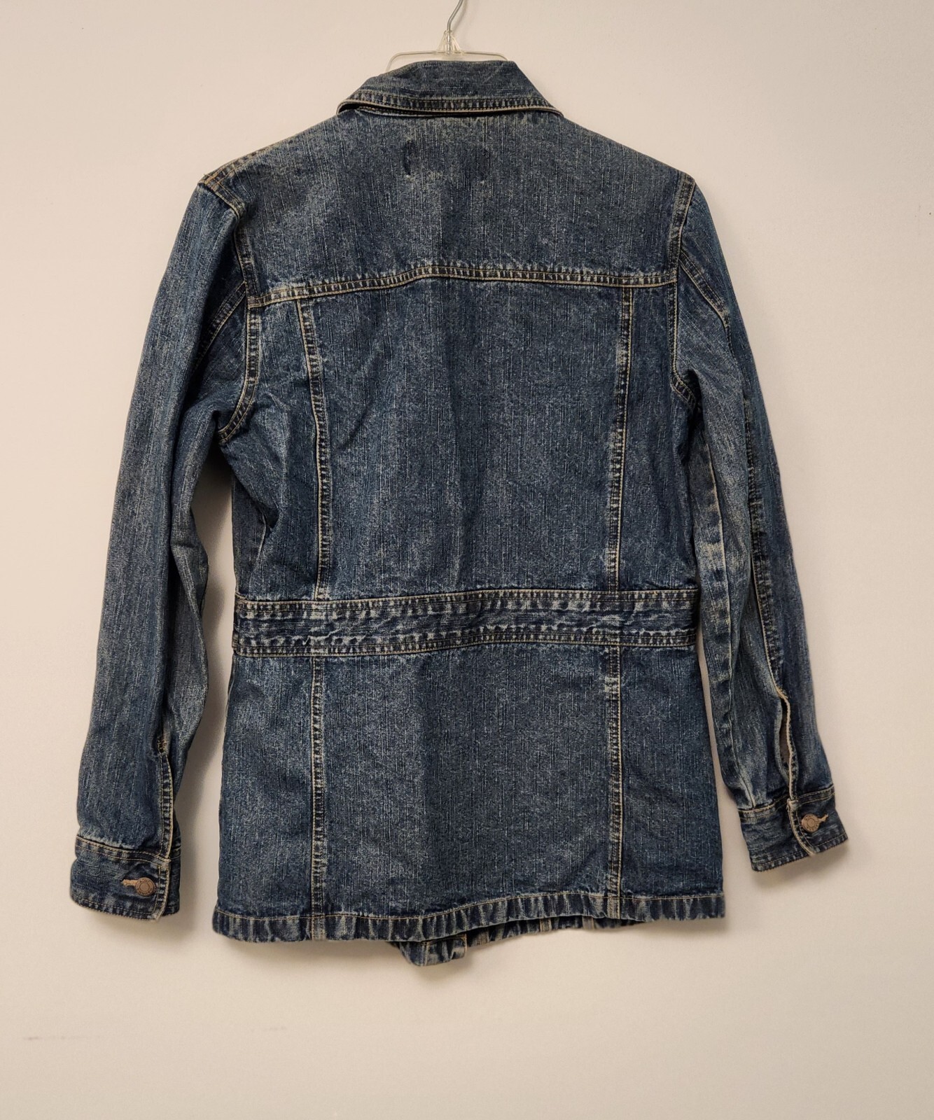 Havana Jack’s Cafe Denim Jacket Blue Long Jean Jacket Womens Size Small