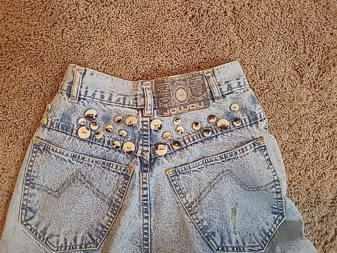Vintage 1980’s Joujou Blue Jeans ~ Acid Wash Hippy Style ~ Size 5/6