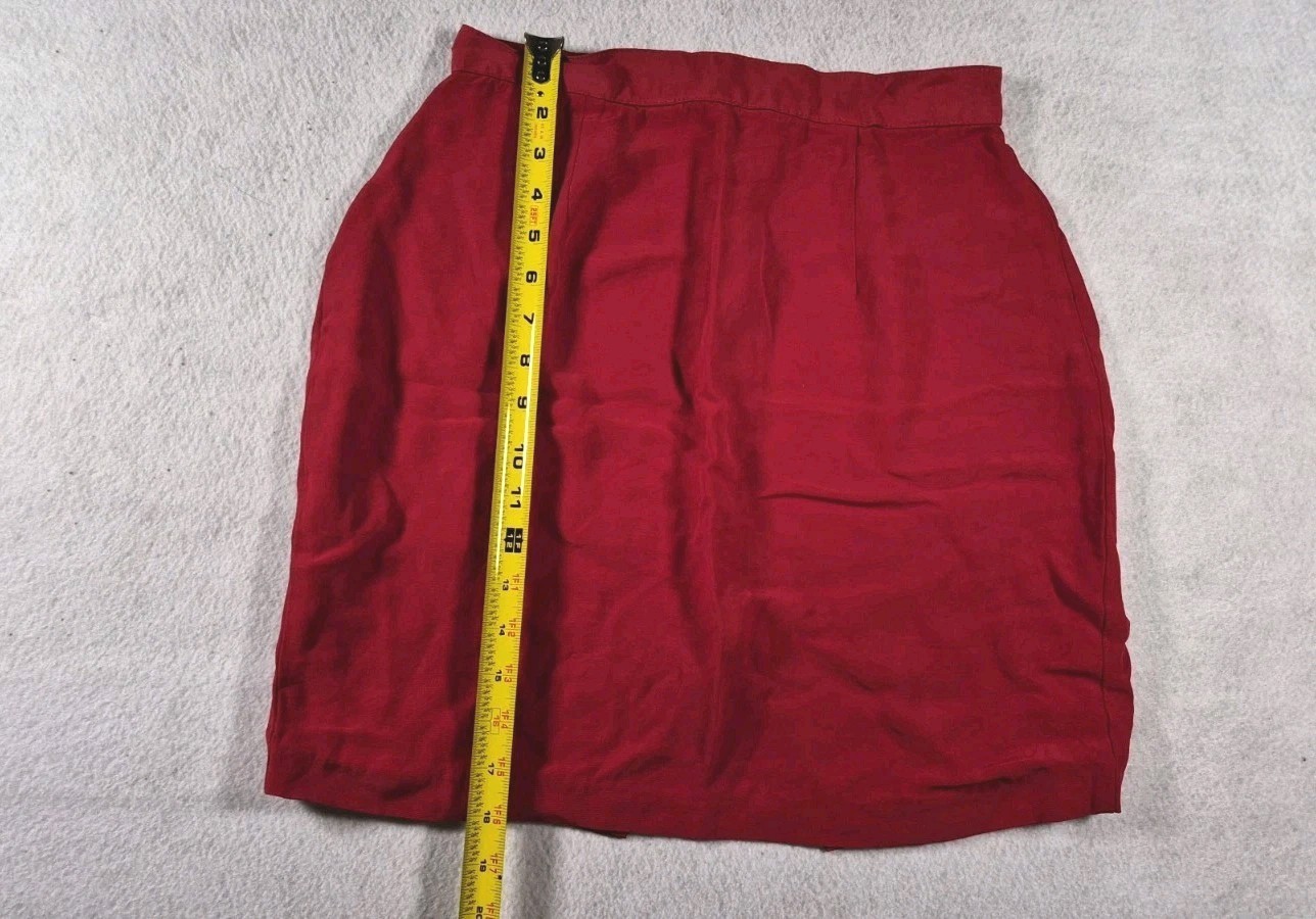 1983 GSL Brand Red Mini Skirt Cute Buttons Retro Vintage Made In USA Size 11