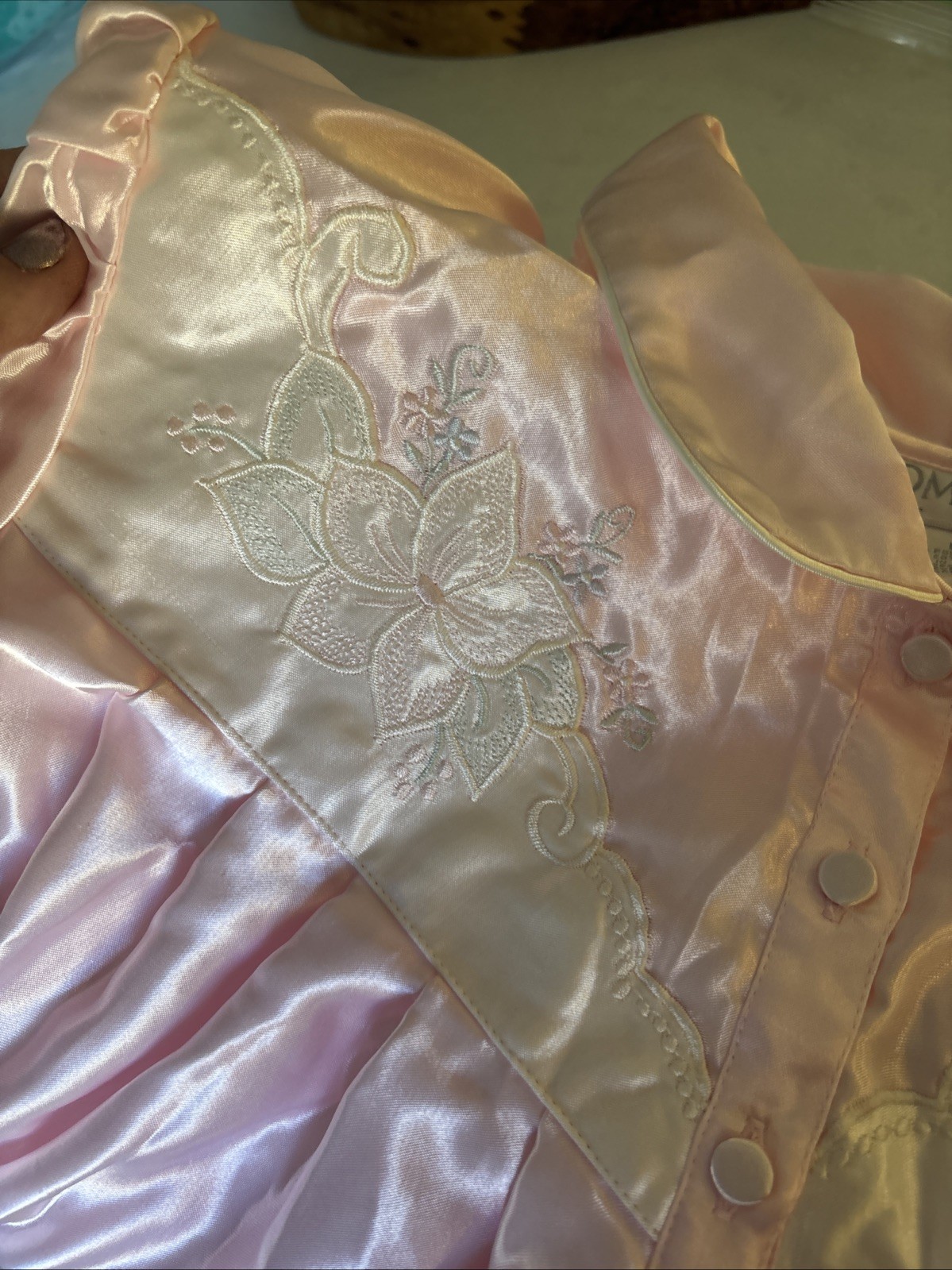 VINTAGE KOMAR Medium Long Nightgown Silky Nylon Pink New Original Tags