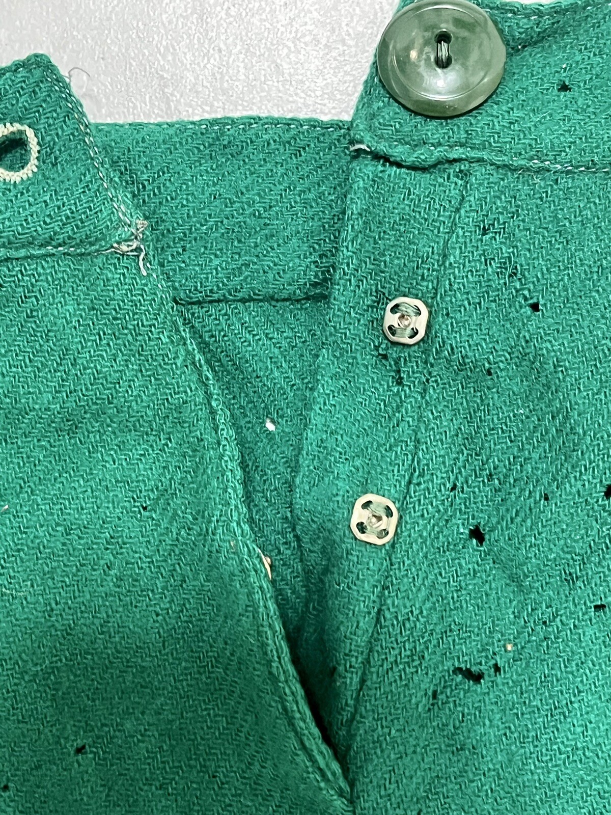 Vintage Early 1900s Fabric Handmade Dress W/ Homemade Repairs metal button 24×26