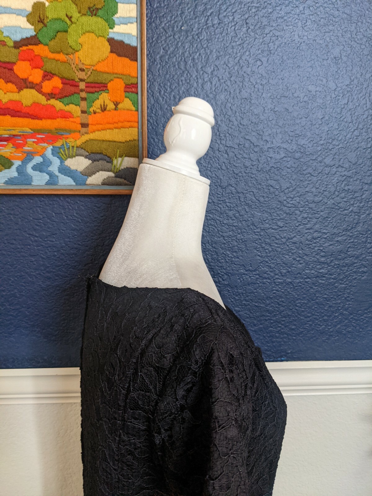 VTG Karen Lucas Collection Black Sheath Short Sleeve V-Neck Dress Sz 10 Medium M