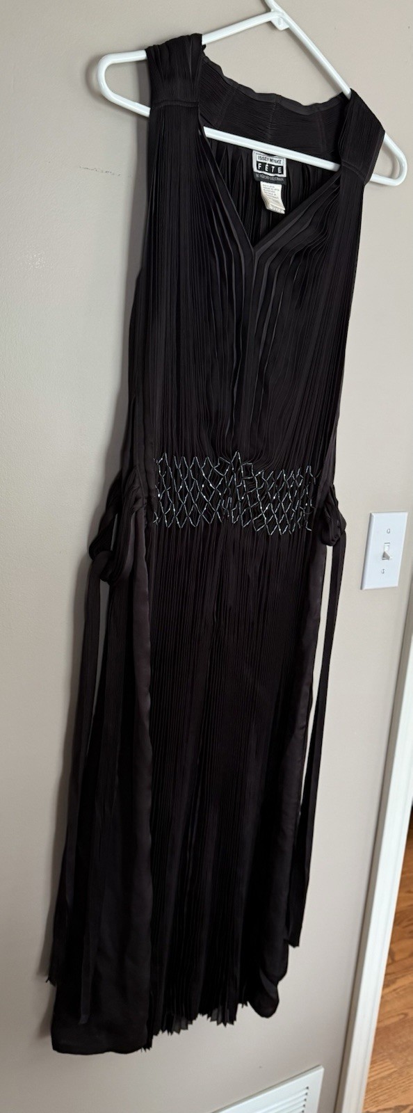 Vintage ISSEY MIYAKE Black Pleated Bergdorf Goodman Dress. 38 Chest