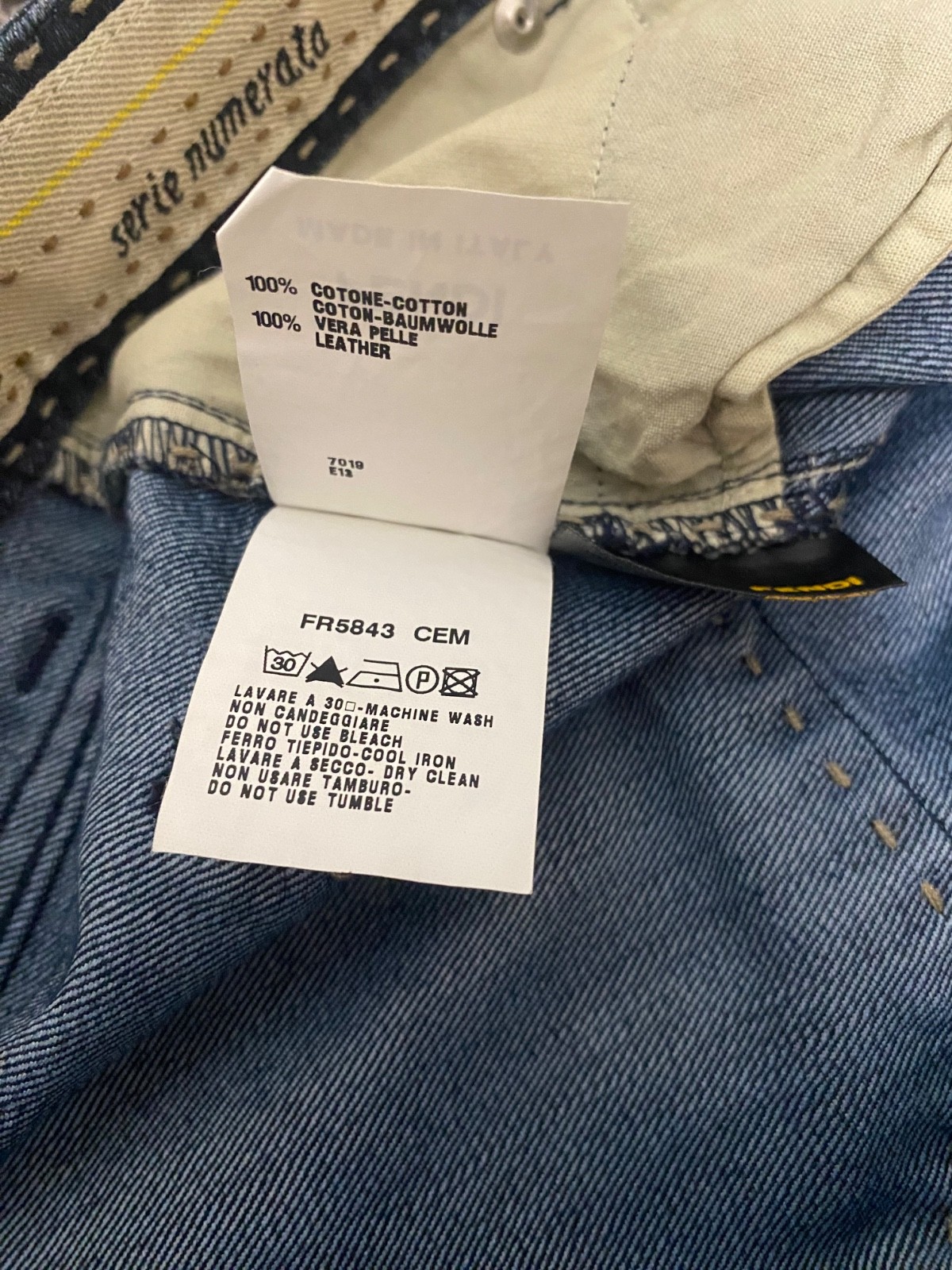 FENDI Selleria Serie Numerata Denim Jeans Blue Straight Leg Size IT 40 Made Ital