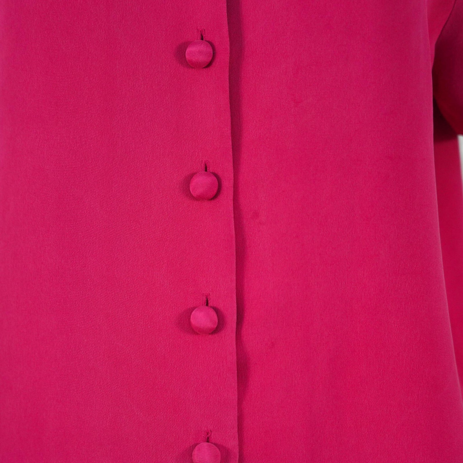 Patrick Collection Women’s 100% Silk Blouse Top Size 8 Fuchsia Short Sleeve