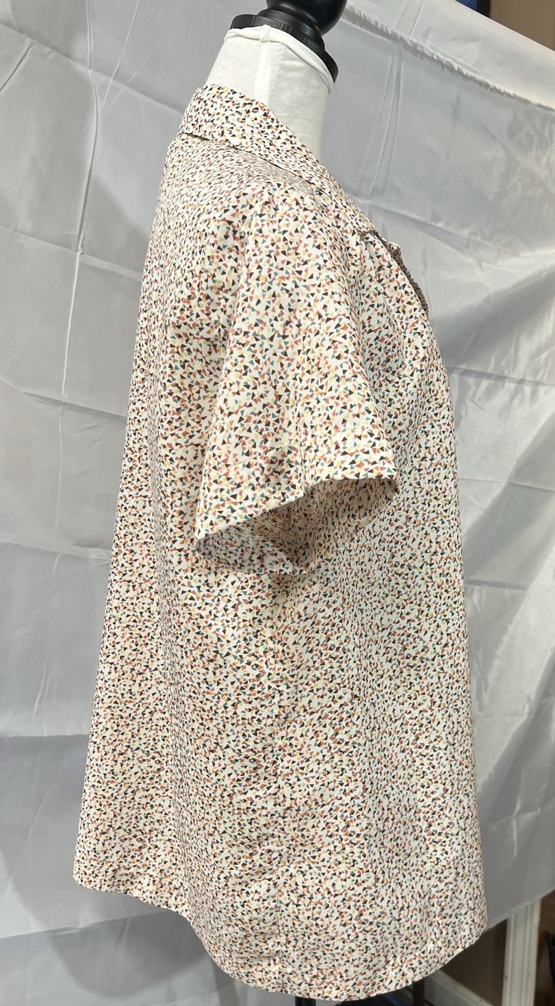 Vintage 70’s Rejoice Branded Polyester Women’s geometric Blouse, Pre-owned Sz L