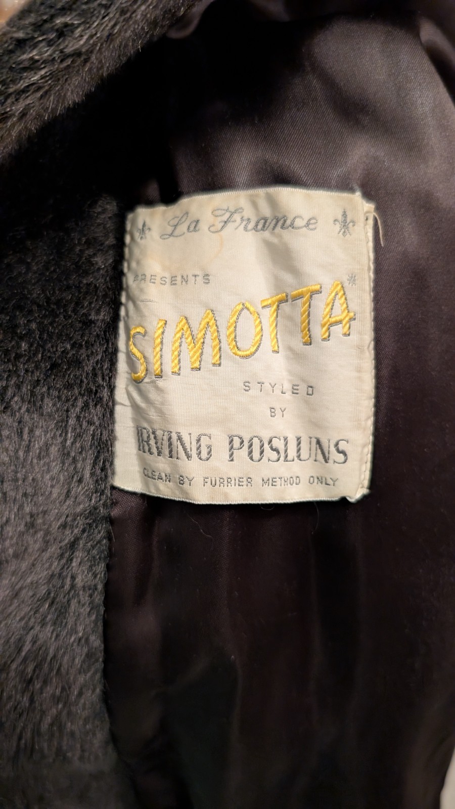 Vintage La France “Simotta” Faux Fur Coat – Styled by Irving Posluns – Brown…
