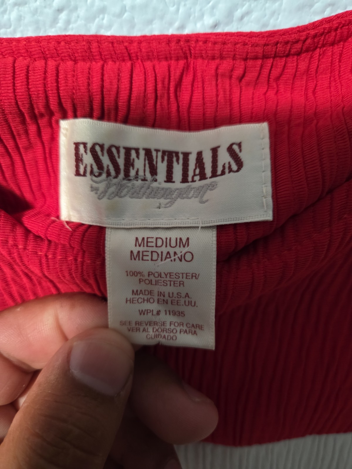 Vtg 3pc Essentials ByWorthington crinkled style fabric shortsleeve TopPants M