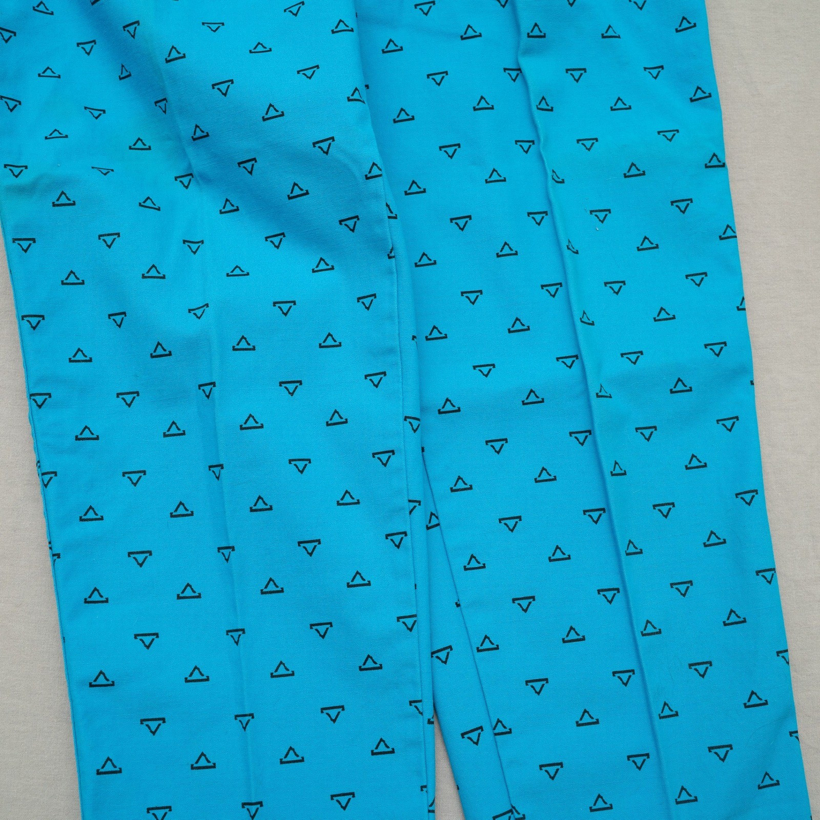 Vintage 80s Pleated High Waist Blue Pattern Side Zip Womens Pants 11/12 Cotton