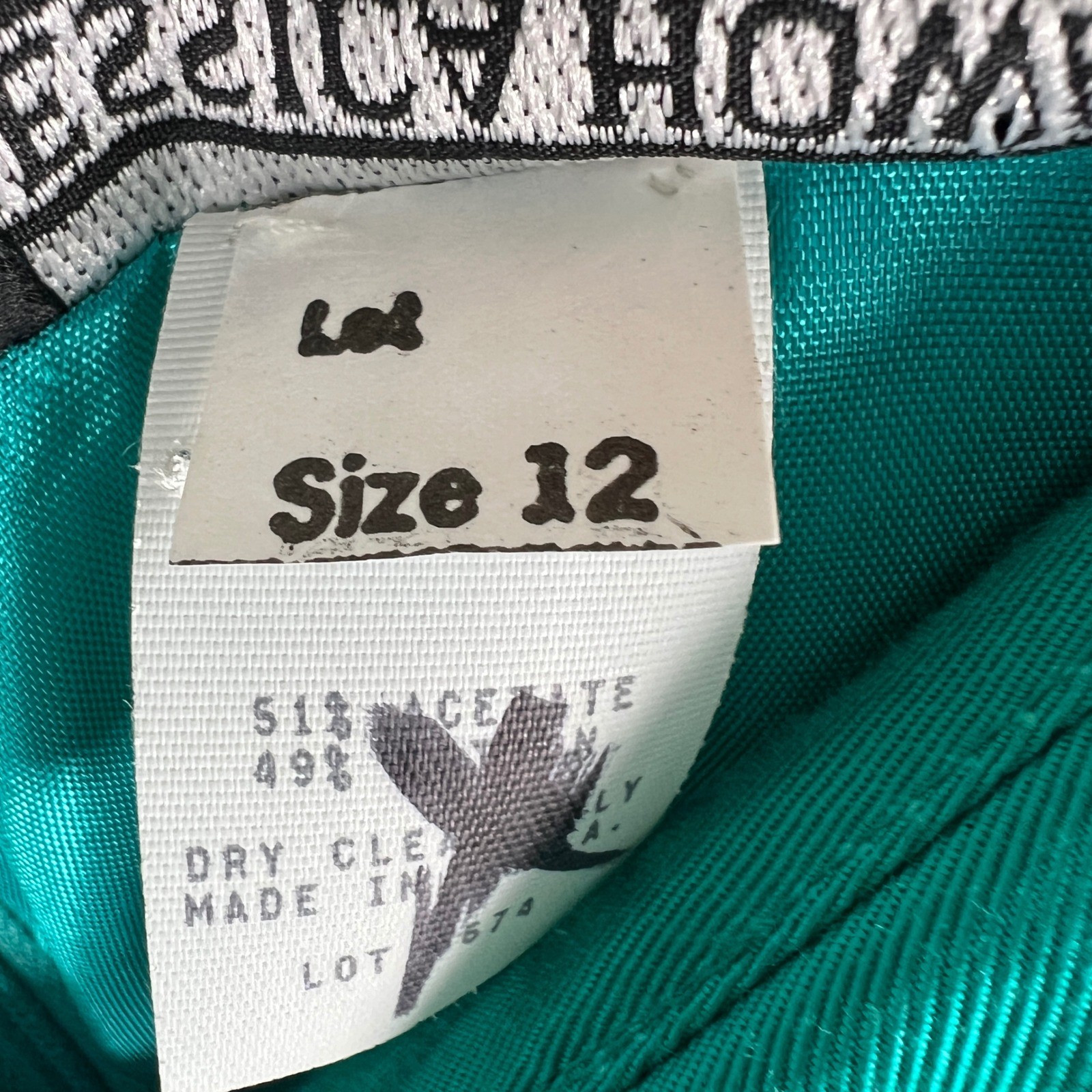 Jessica Howard Vintage Teal Green Bow Rhinestone Cocktail Dress Size 12 80s 90s
