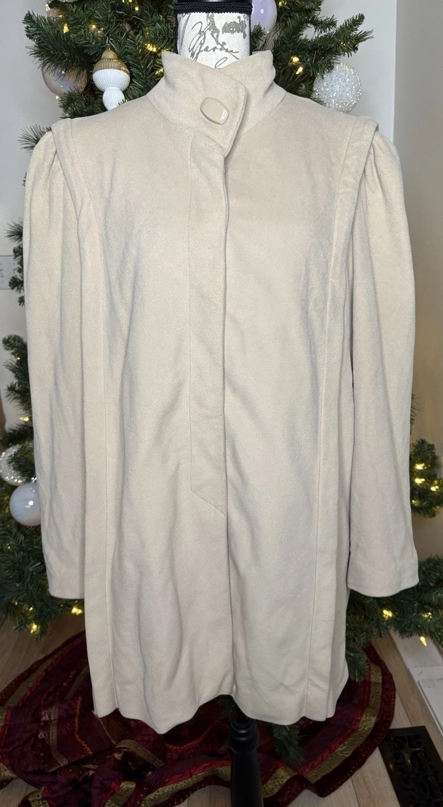 Vintage Kashmiracle Cashmere Coat Beige USA Made Wellington Fashions