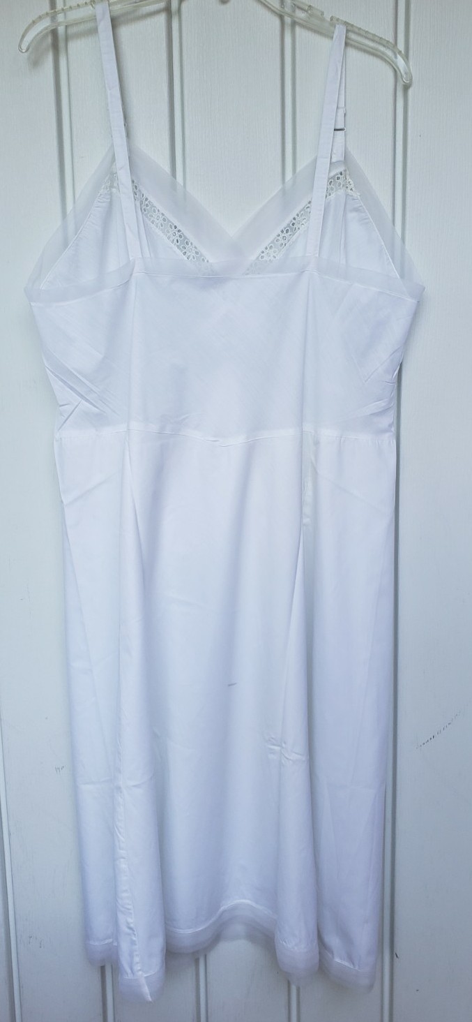 Vintage Schranks Fashion Stride Plus Size 44 Full Slip White Chiffon Lace Fem
