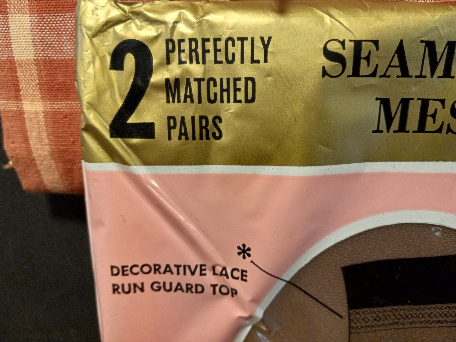 2-Pair Women’s Garter Stockings Sheer Seamless Mesh Nylon Size: 9 1/2 Taupetone