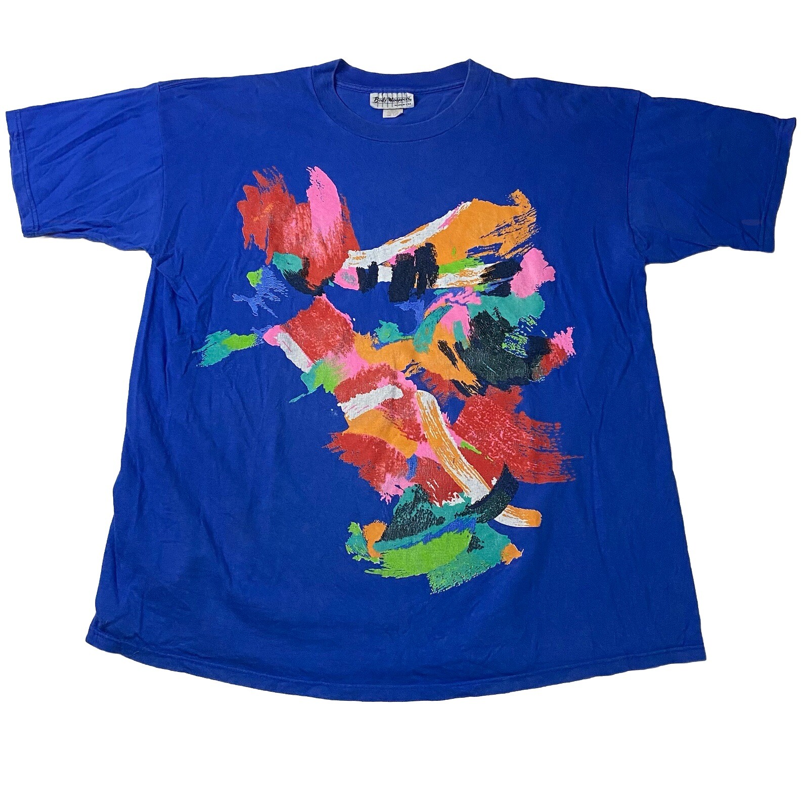 Vintage 80’s T Shirt Abstract One Size Body Wrappers Brand Made In USA RARE
