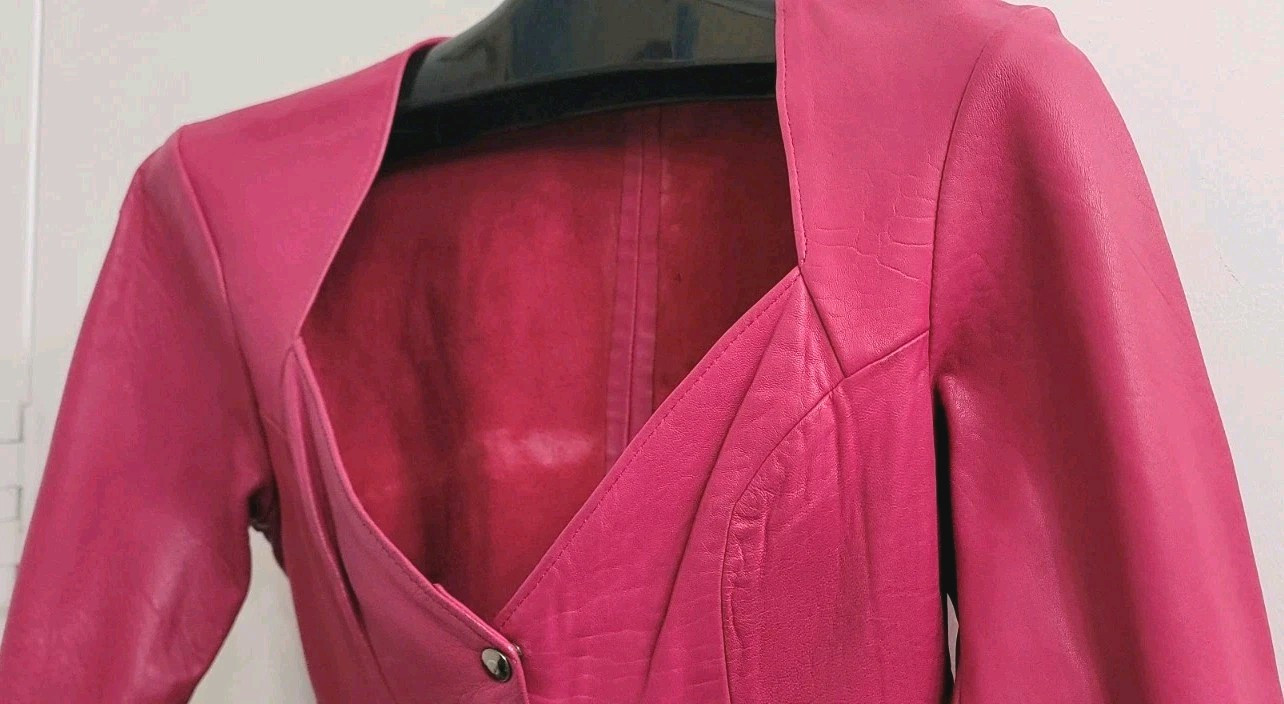 FIRENZE SANTA BARBARA Vintage Pink Soft Calf Leather Jacket Top – Size S