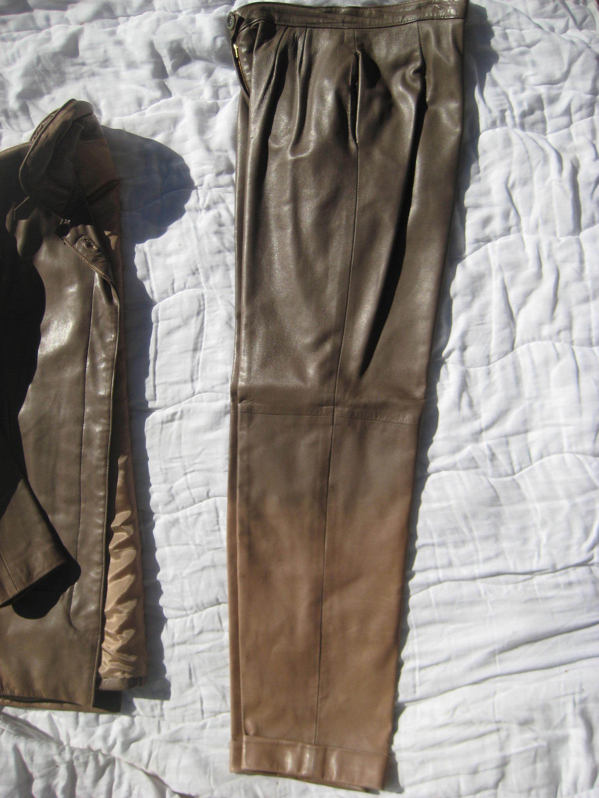 Vintage Karl Lagerfeld Chloe leather JACKET & PANTS couture suit set coat retro