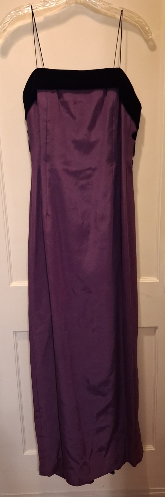 Vintage 1980s GALA by JULIE FRANCIS Fishtail Mermaid Purple Black Velvet Gown 10