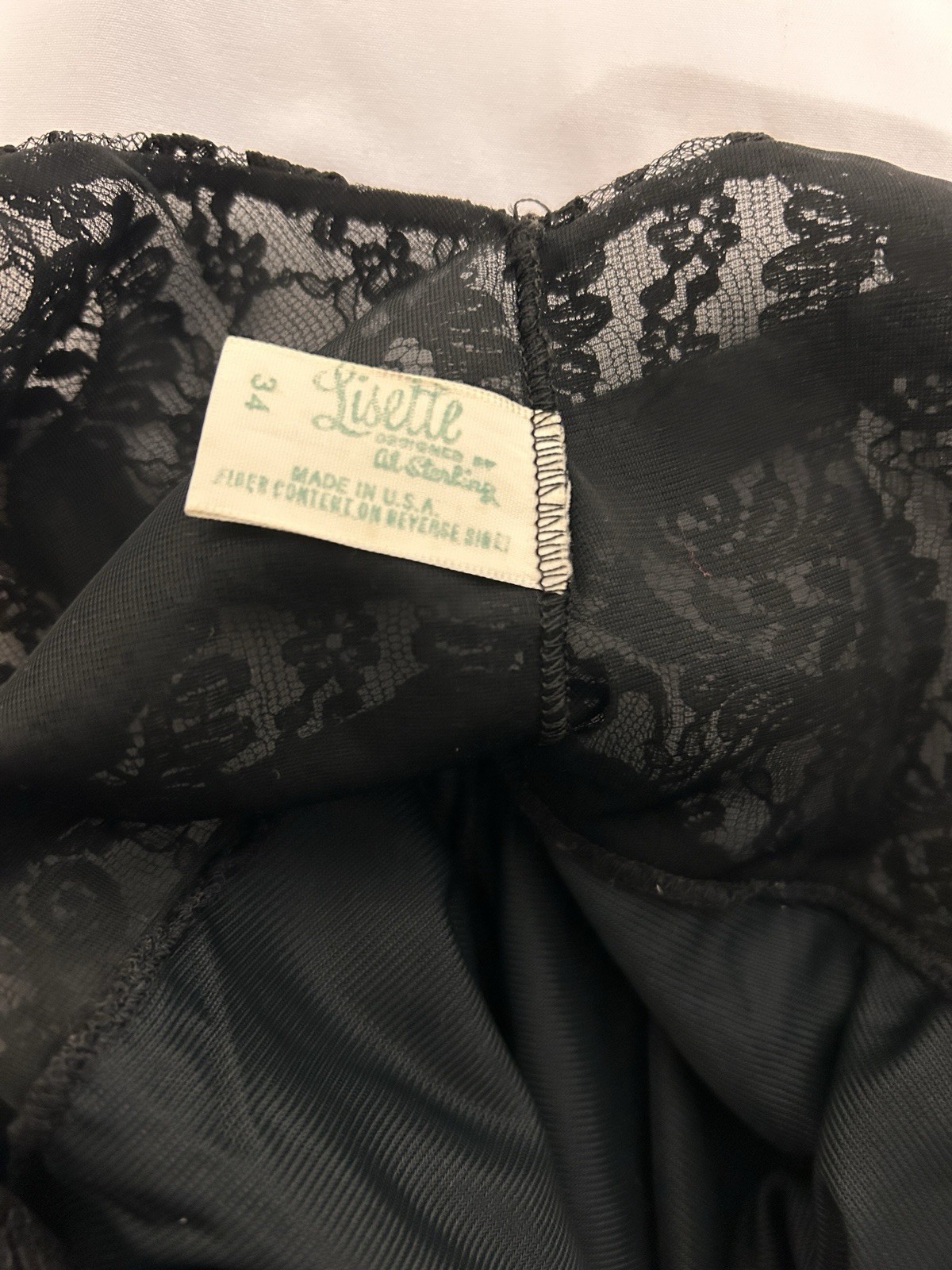 1964 VTG Lisette Women’s Size 34 (S) Black 2Pc Chiffon Peignoir Lacy Buttons