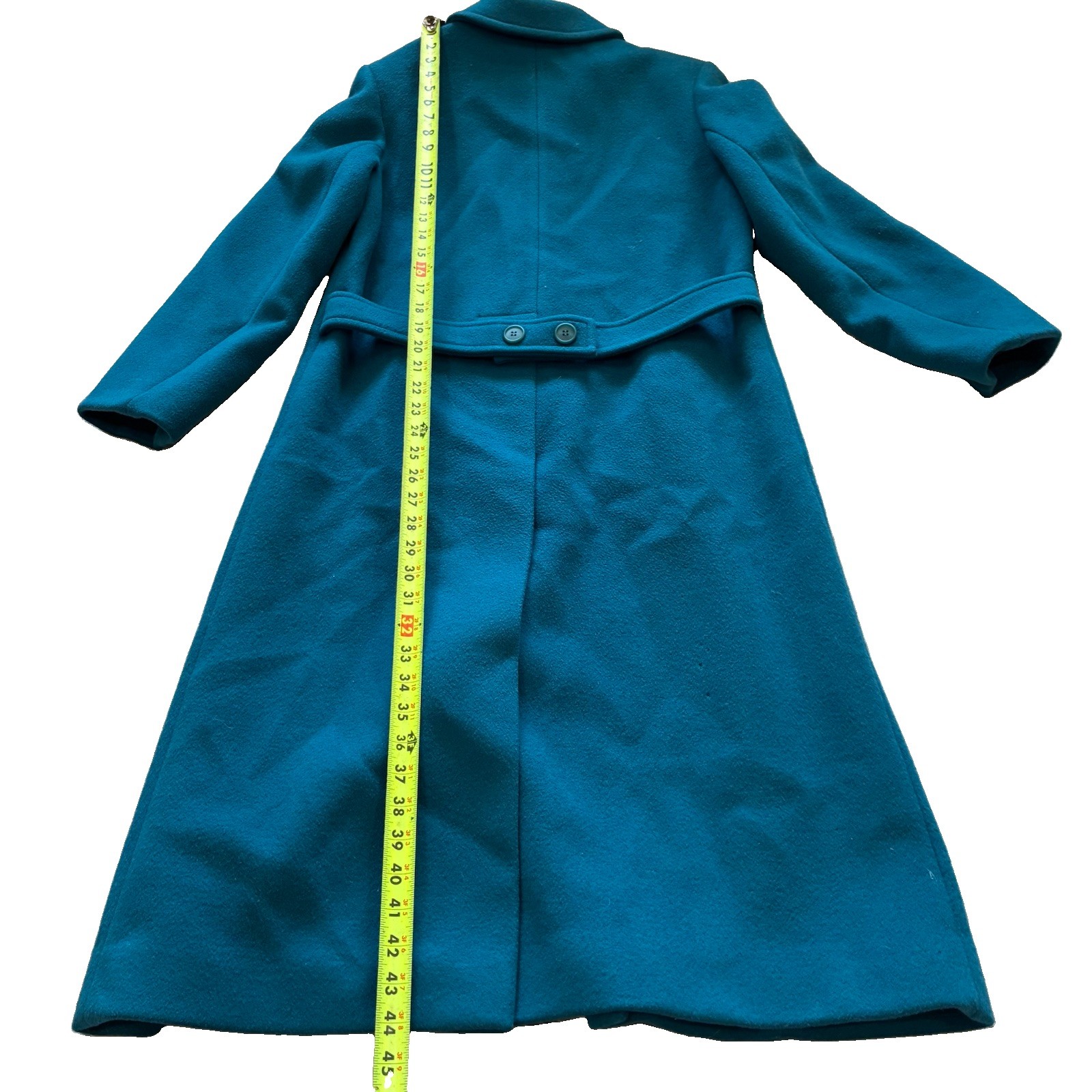 VTG 1970s Pendleton Virgin Wool Lined Teal Trench Coat Women’s Size 10 Old Money