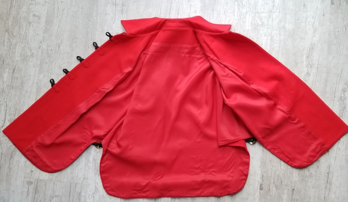 Vintage 2 Piece MINX MODES Red Dress & Cape Poncho – Size M – EUC