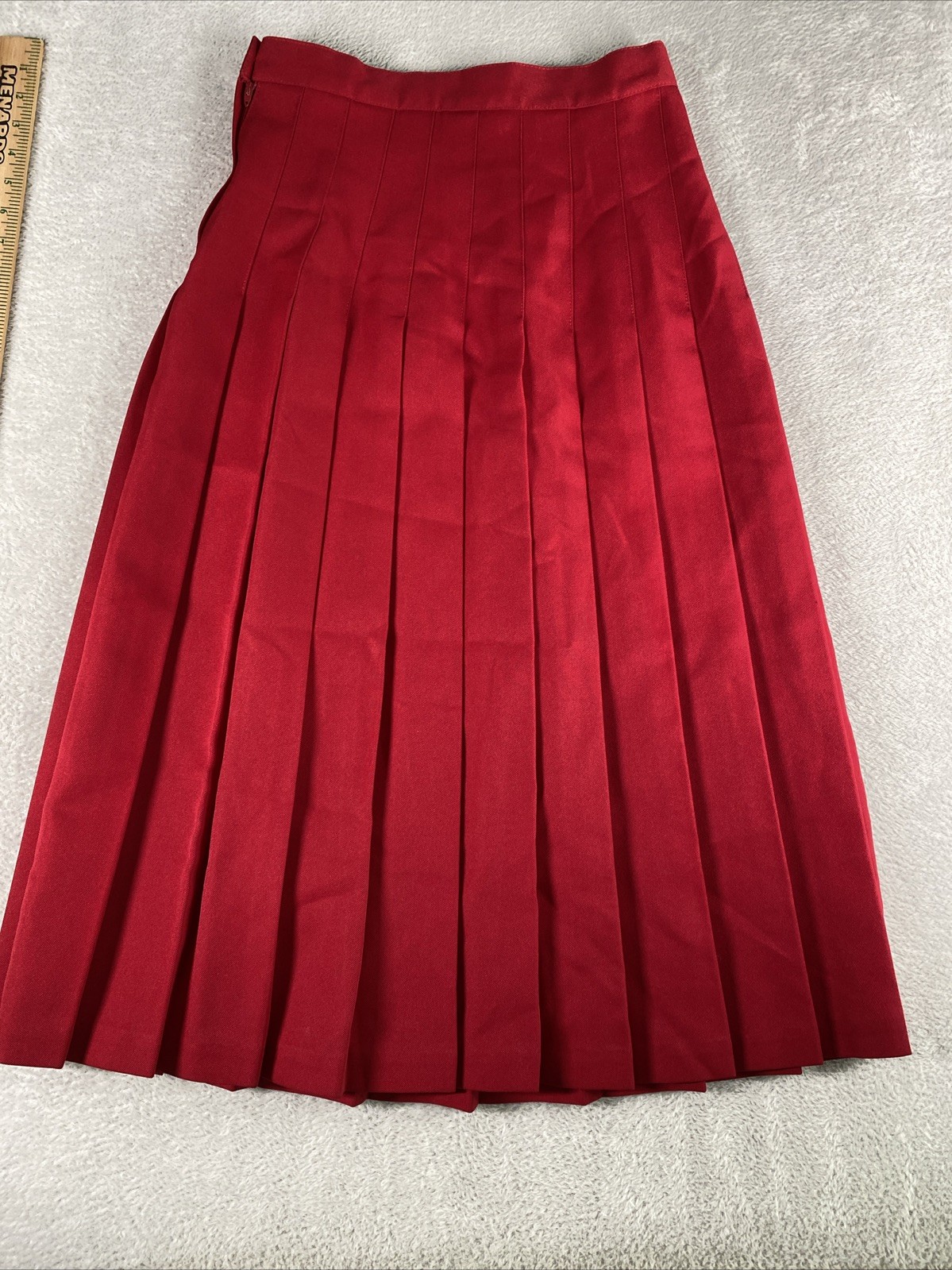 Vintage Take 1 Pleated A-Line Midi Skirt Women’s 12 Red School Office