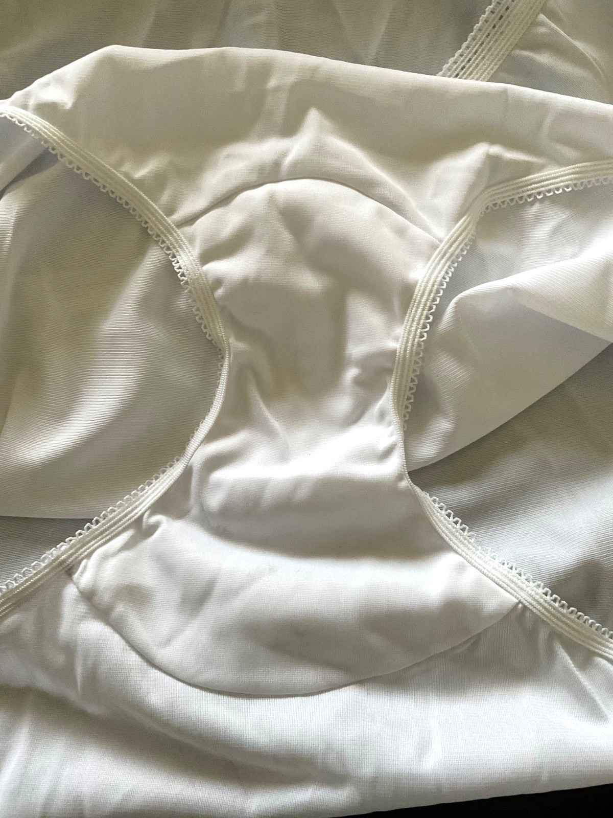 VTG Sears Panty Briefs Silky White Mushroom Gusset Panties Size 11 Granny Pantie