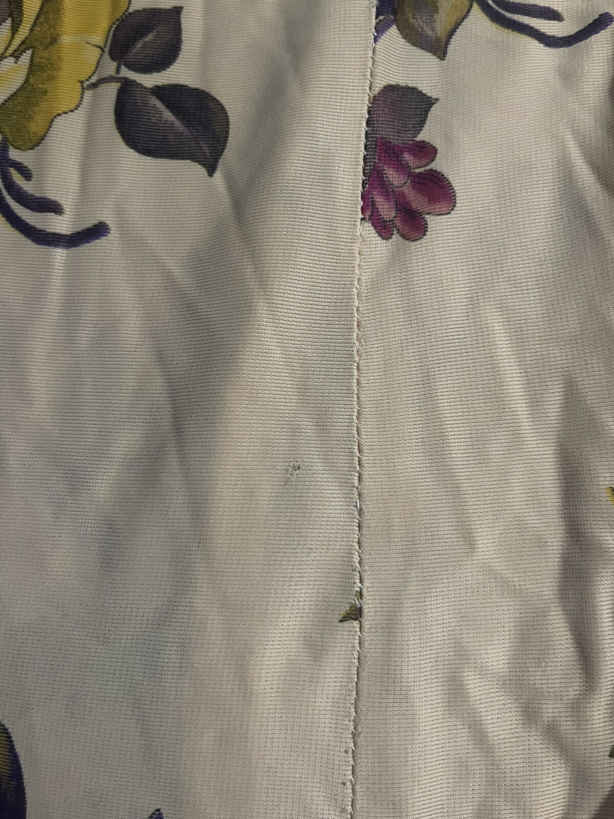 1930’s Rayon Jersey Magnolia Flower Dress | Purple Pink Yellow