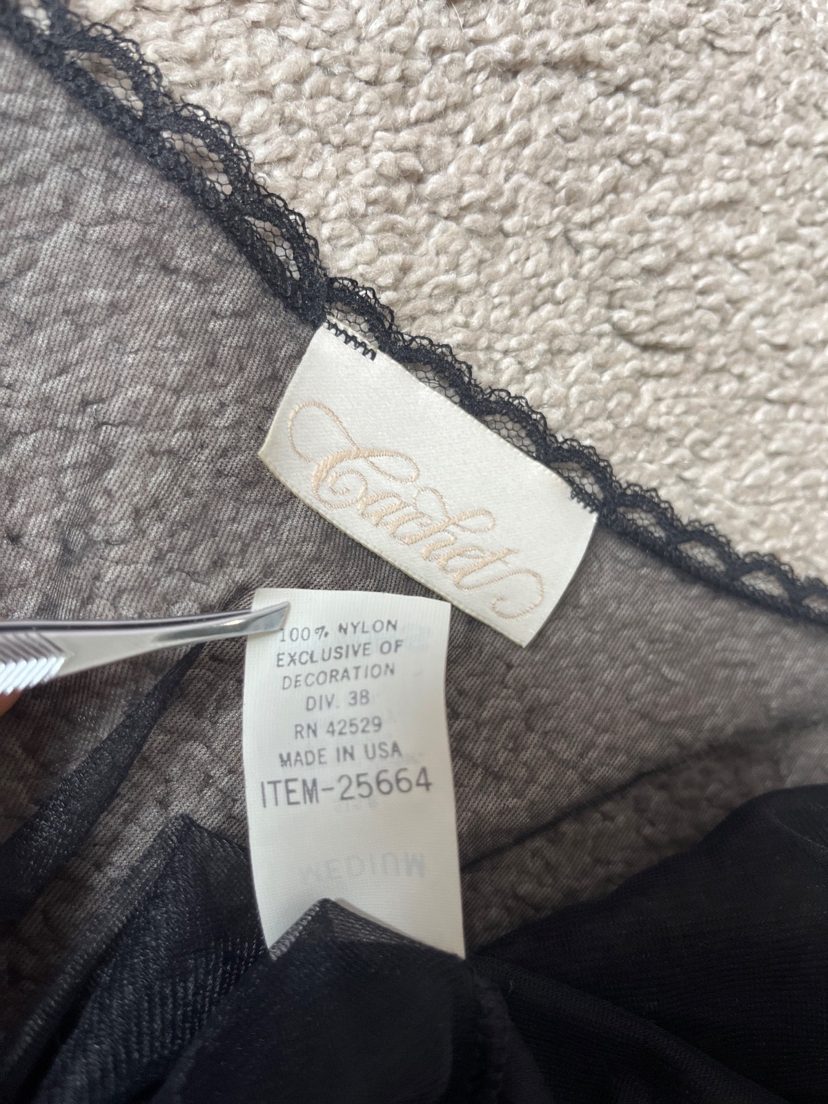 Vintage 1970’s Lingerie Set Camisole Lace Sexy Sheer Evening Medium Sears