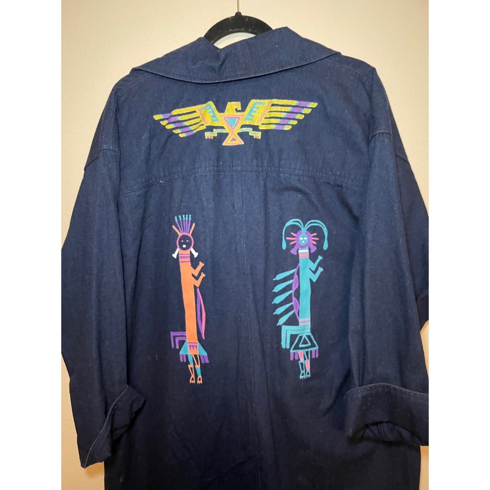 Vintage Art to Wear Kokopelli Native Inspired Eclectic Overshirt Statement Piece