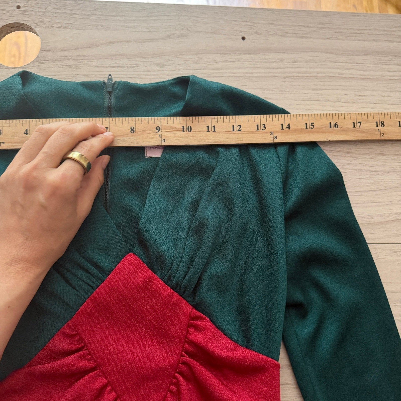 Malibu Media Vintage Long Sleeve Midi Dress Green Red Small Good