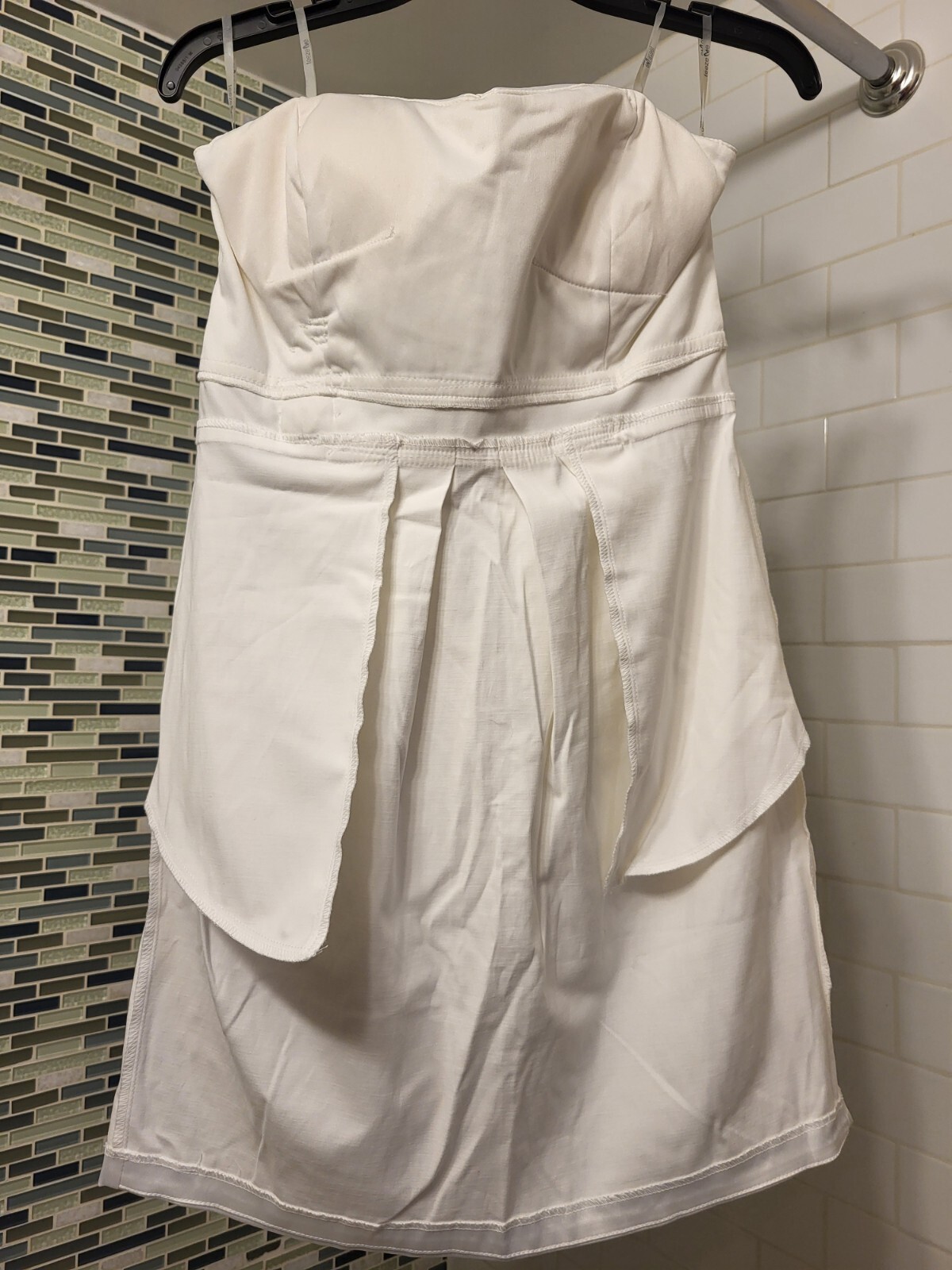 VTG 90s IVORY STRAPLESS PARTY DRESS Pockets Bow NEW WITH TAGS + FREE SHIPPING!