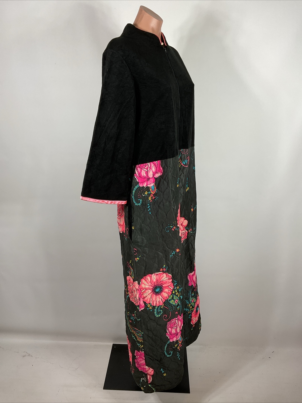 Vintage 70s Plaza 9 M Robe House Dress Lounge Muumuu Kaftan Psychedelic Floral