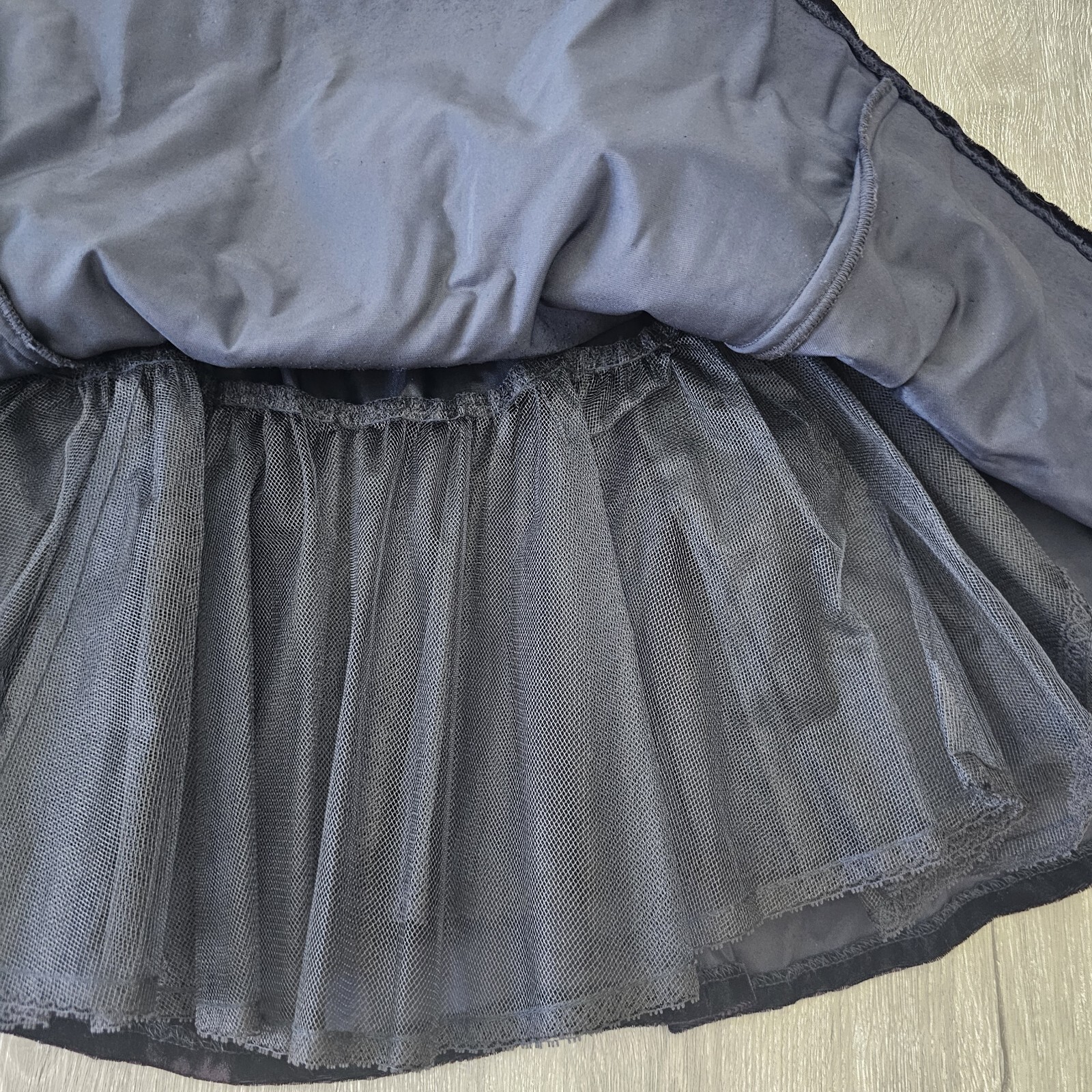 Vtg Jessica McClintock Women Size 7/8 Black With Tulle & 3 Crystals – NWT