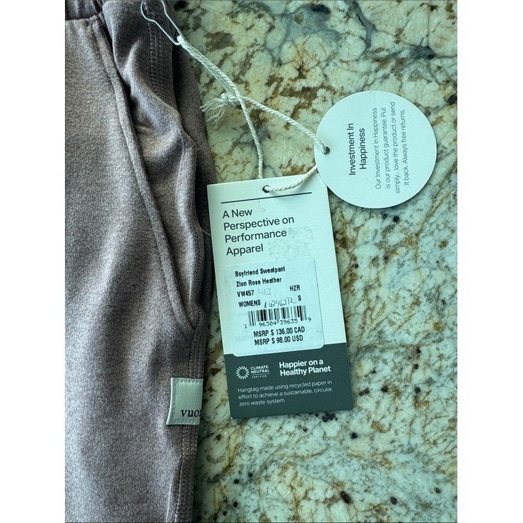 Vuori Boyfriend Sweatpant Zion Rose Heather Size Small NWT 🌸