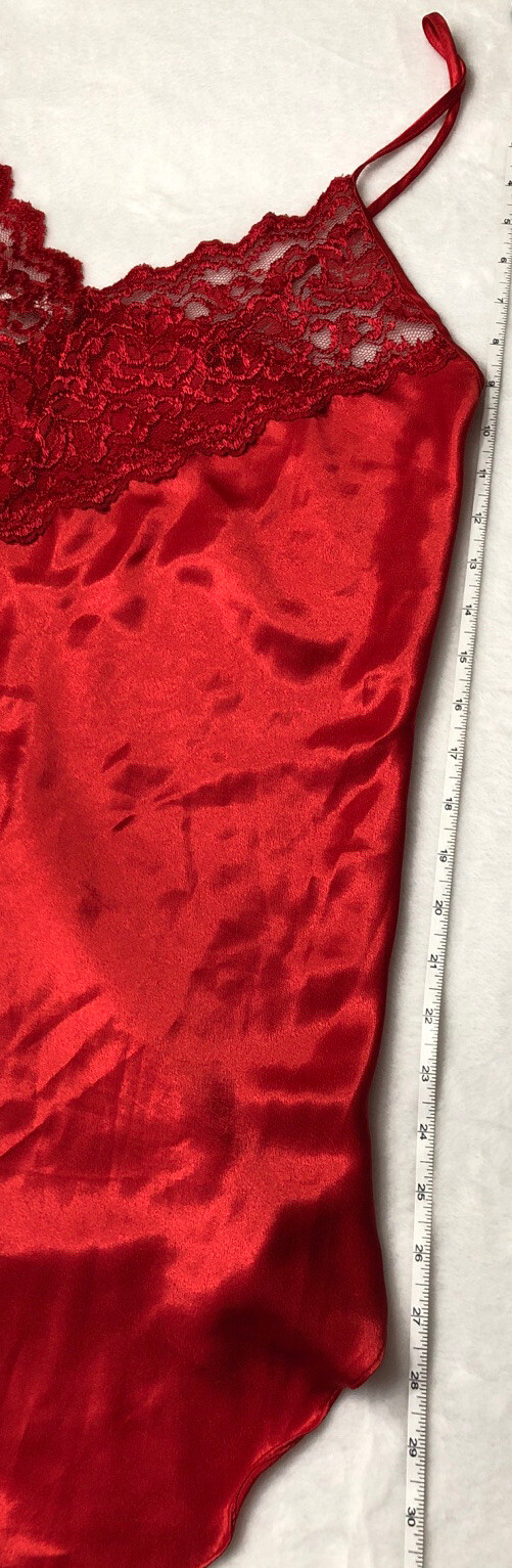 Womens Romance Du Jour California Inc Red Vintage Lingerie Teddy Gown large