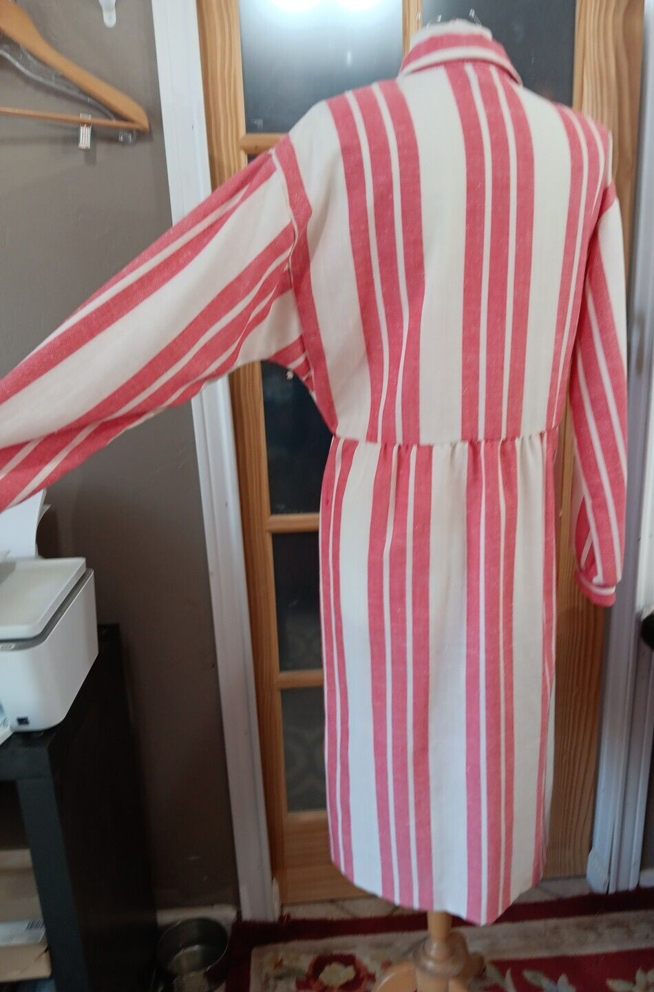 VINTAGE Shirt Dress TRENDS JERRIE LURIE Red White Rare Classic Dolman Pockets