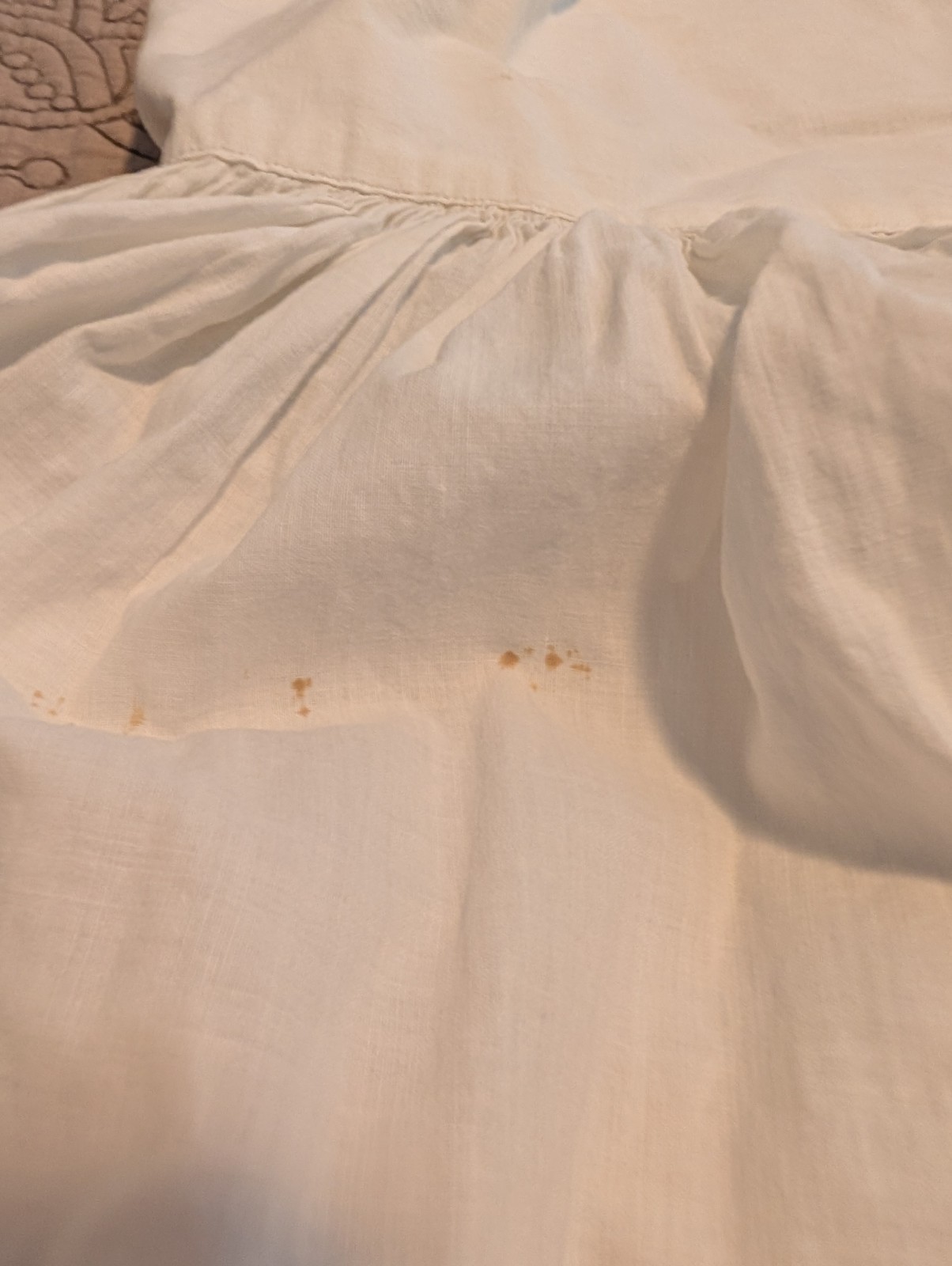 Antq Edwardian White Cotton Pleated Lace Bottom Young Girl/ Small Girl Petticoat