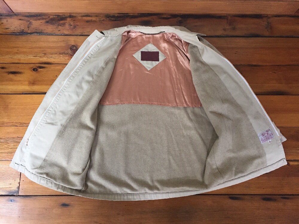 Vtg 80s Etienne Aigner Wool Lined Khaki Cotton Blend Zip Jacket Coat 14 Reg 51″