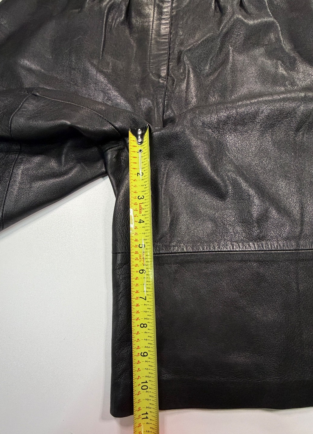 Vintage 80’s Lambskin Shorts Genuine Leather Black High-Waist Paneled Pleated 10