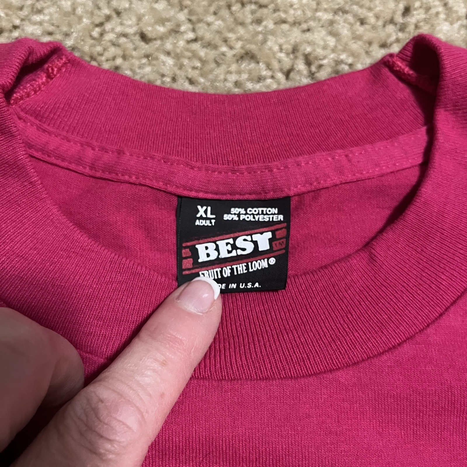 Vintage 80s 90s Screen Stars Best Crew Neck Short Sleeve T-Shirt Size Xl Pink