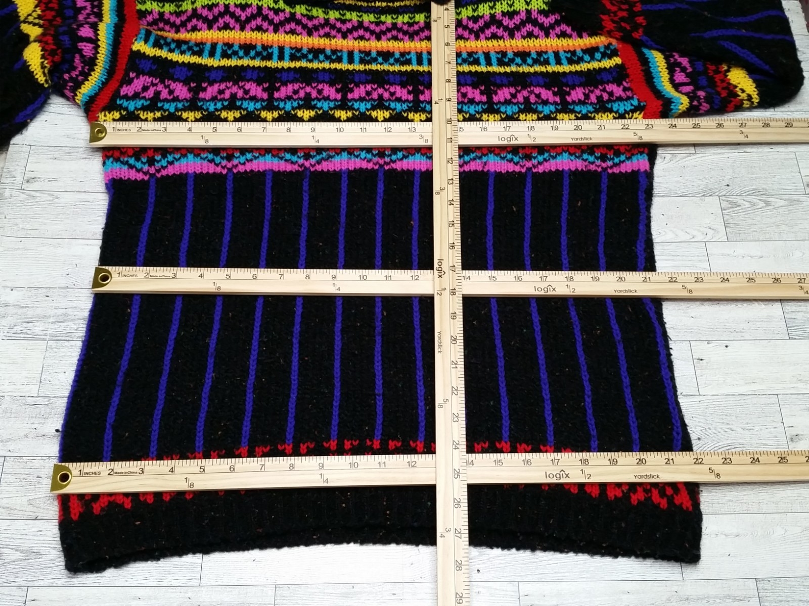 Vintage Kitty Hawk Vivian Wang Sweater Abstract Colorful 90s Grandmacore Size L