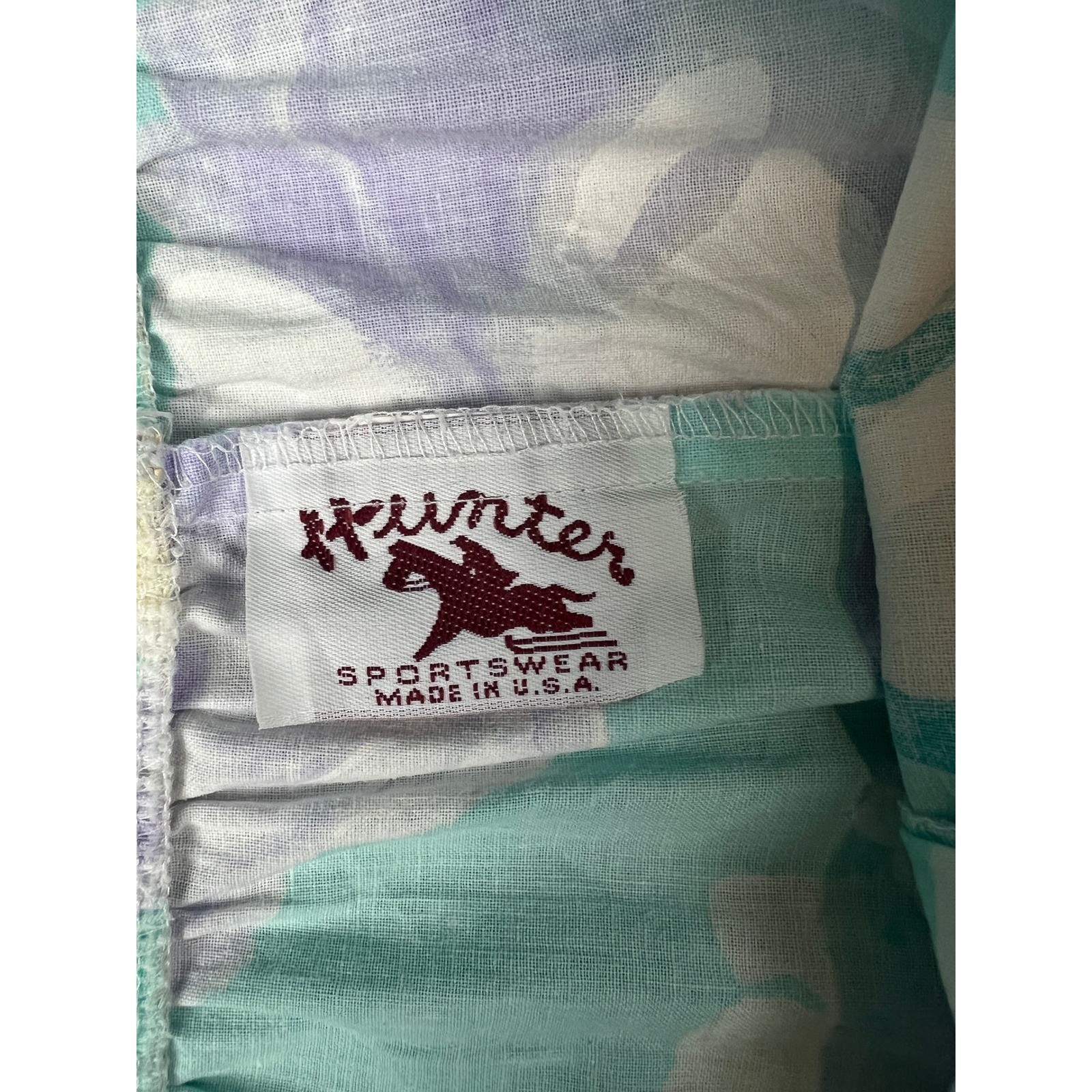 Vintage 80s Hunter Sportswear Floral High Waisted Shorts, Small 6, Teal Purple