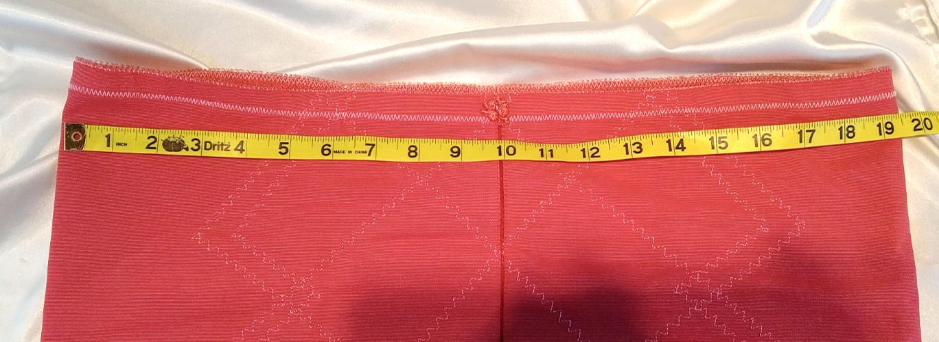 SZ 44 VTG SEXY LIPSTICK RED OPEN BOTTOM GIRDLE WITH 6 METAL STOCKING GARTERS