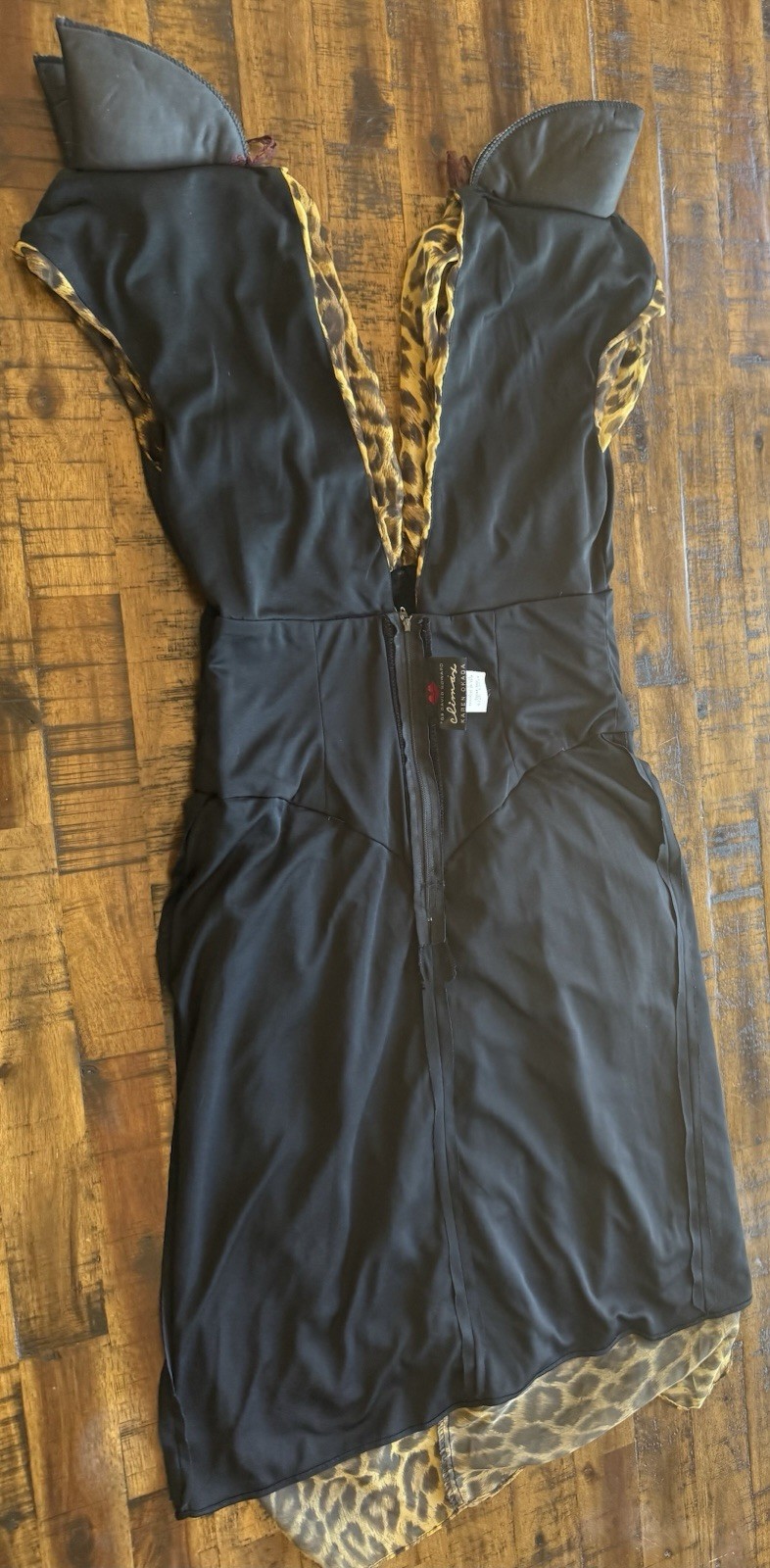 Vintage 80 Climax Karen Okada for David Howard Dress 13/14 Leopard Chiffon Suede
